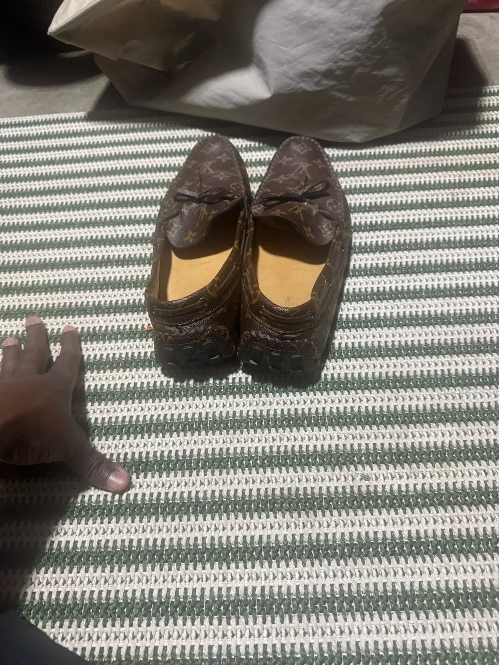 Louis Vuitton Dark Brown Monogram Leather Driving Loafers